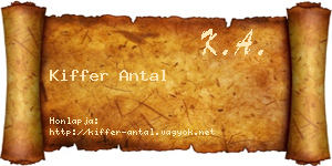 Kiffer Antal névjegykártya
