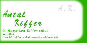 antal kiffer business card